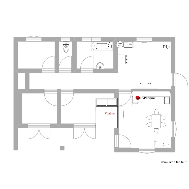 Ste-Marie. Plan de 8 pièces et 49 m2