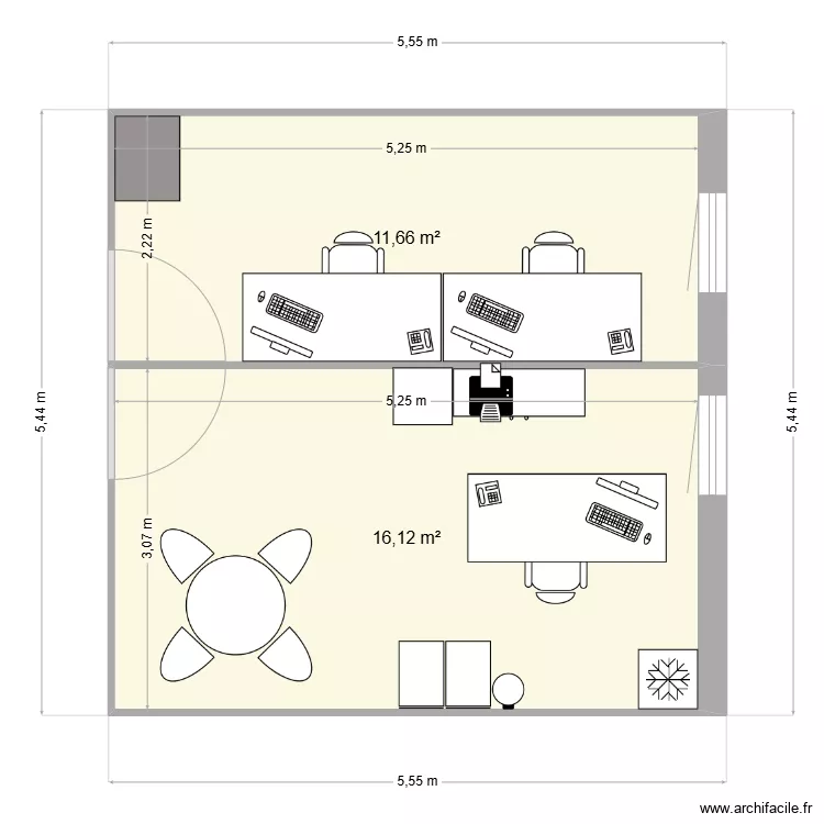 bureau CDP. Plan de 