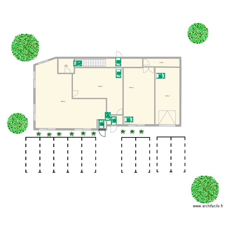PLAN AVEC ISOLATION DU LOCAL ELEC. Plan de 8 pièces et 194 m2
