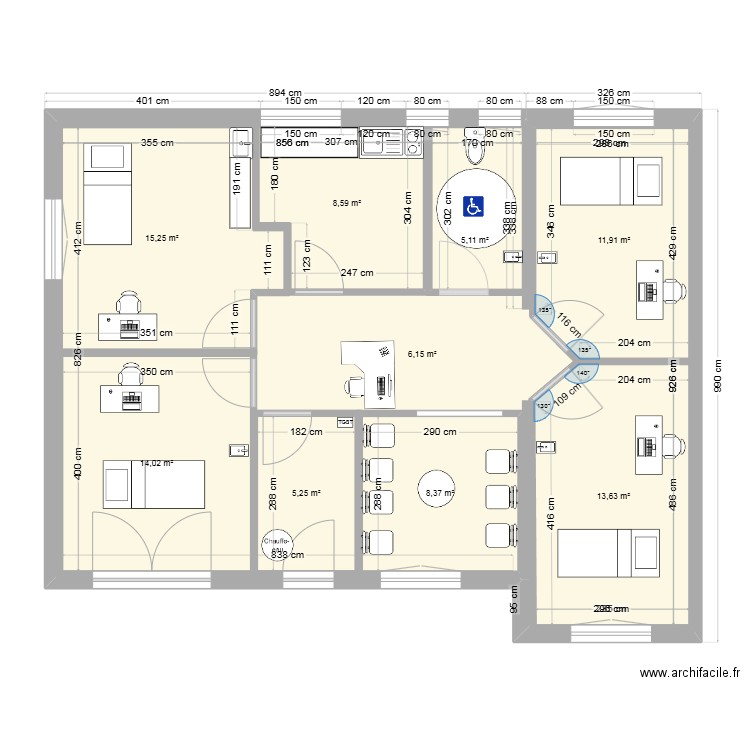 RENO CABINET 1. Plan de 9 pièces et 181 m2