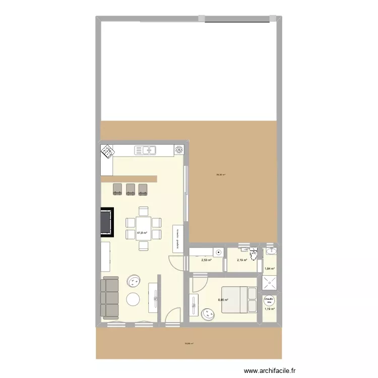 P1z. Plan de 6 Pièces et 58 m² P1z. Plan de 6 Pièces et 58 m²