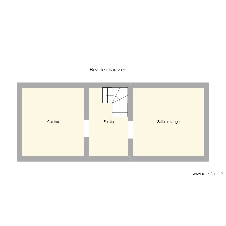 Feilles rdc. Plan de 3 pièces et 31 m2