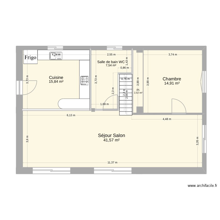 plan did 1. Plan de 5 pièces et 82 m2