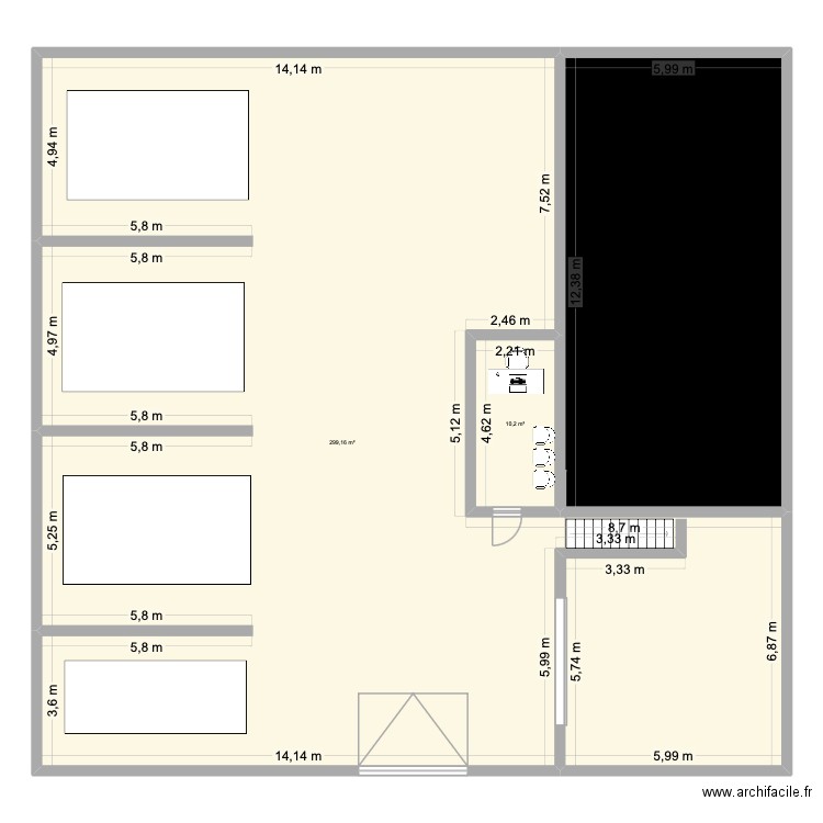 plan du garage. Plan de 3 pièces et 384 m2