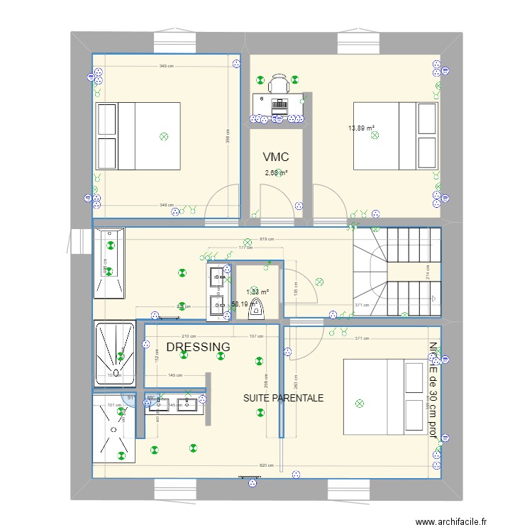 1er etage. Plan de 0 pièce et 0 m2