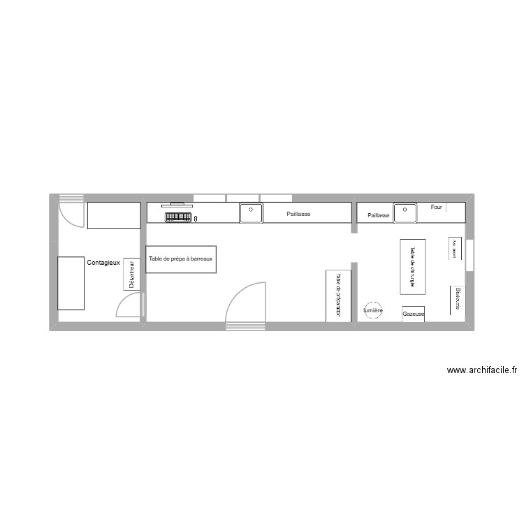 clinique. Plan de 2 pièces et 16 m2