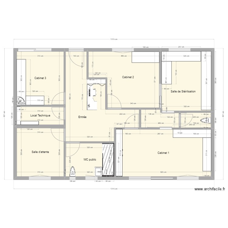 CABINET DR THOMAS  Katell. Plan de 8 pièces et 100 m2