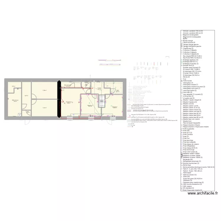 Azerty. Plan de 22 Pièces et 200 m²