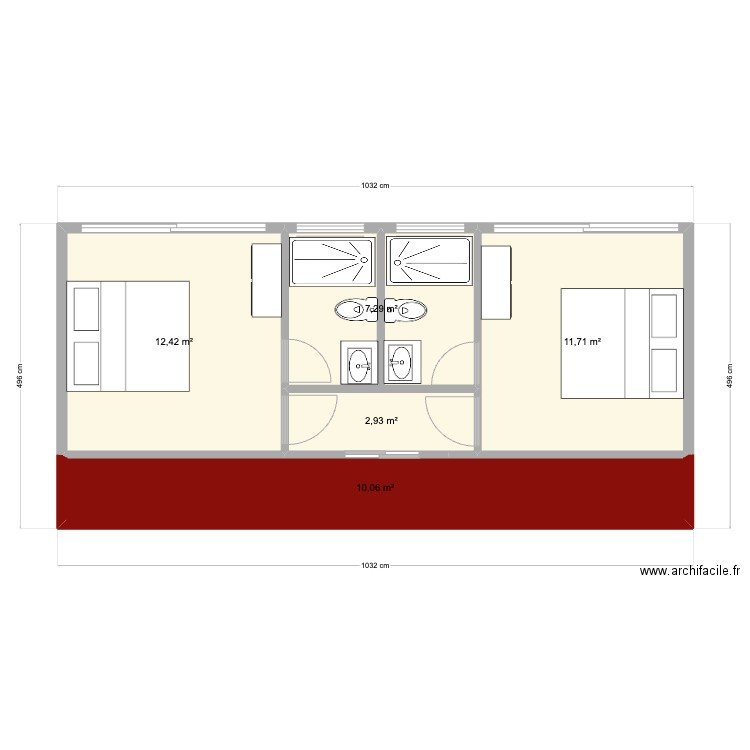 Reserva7. Plan de 5 pièces et 44 m2