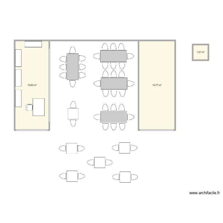 Ludoth&eacute;co. Plan de 3  et 30 m²