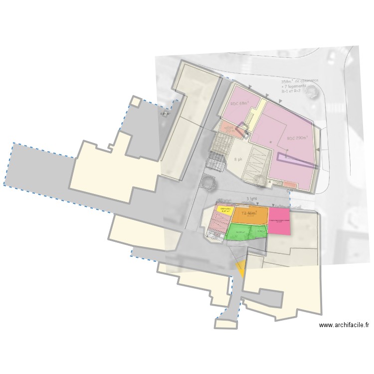 CHAVAGNES - plan RDC-v1. Plan de 9 pièces et 1972 m2