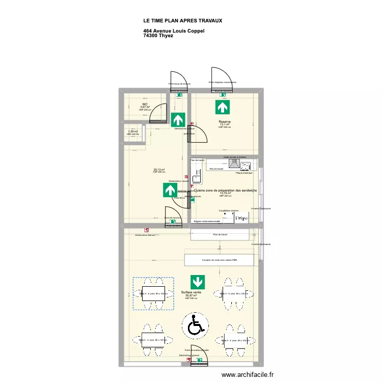 Le Time plan d'implantation. Plan de 