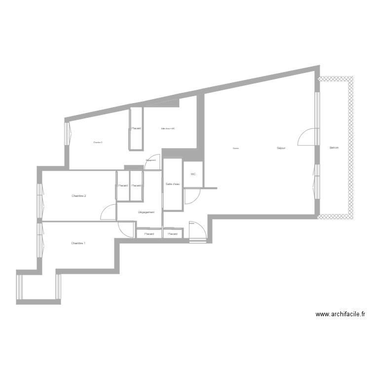 roger. Plan de 17 pièces et 110 m2