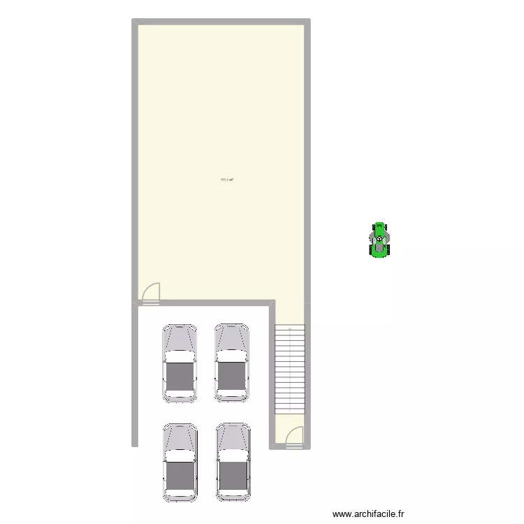 ben. Plan de 1  et 111 m²