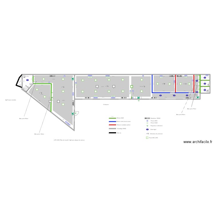 Douai plan zonage éclairage. Plan de 10 pièces et 188 m2