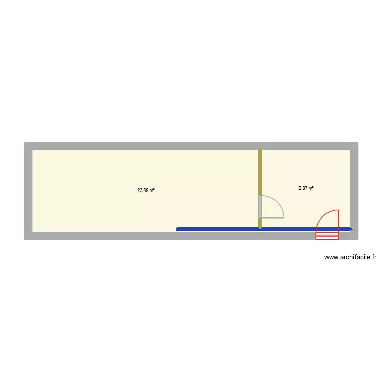 griesser daf. Plan de 2 pièces et 33 m²