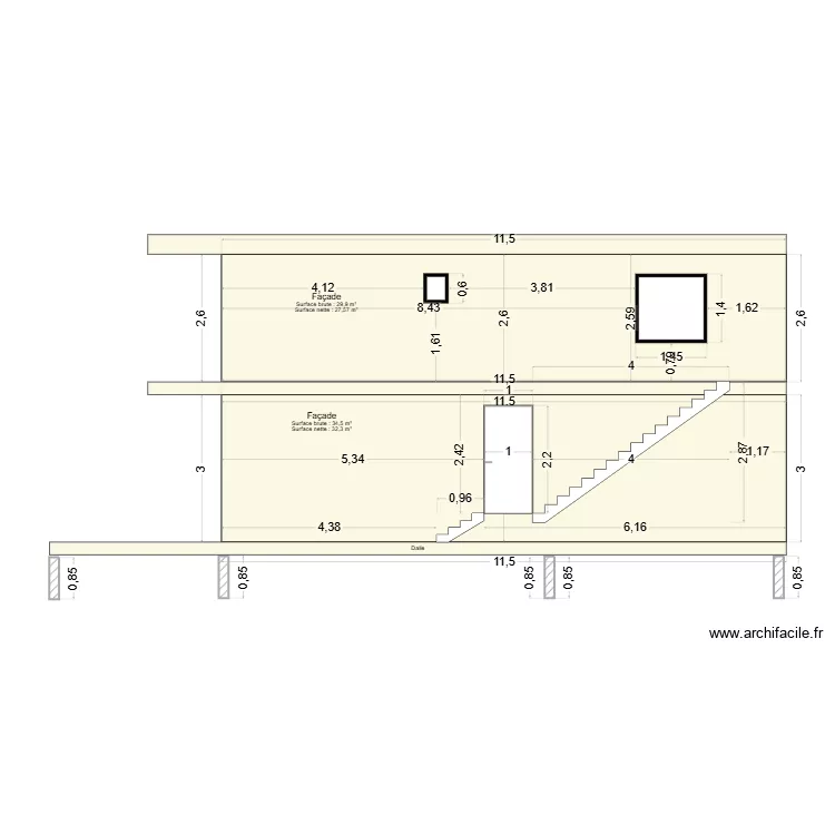 FACADE OUEST. Plan de FACADE OUEST. Plan de