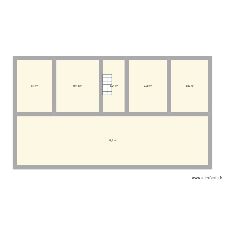 38 COUPILLON. Plan de 6 pièces et 84 m2