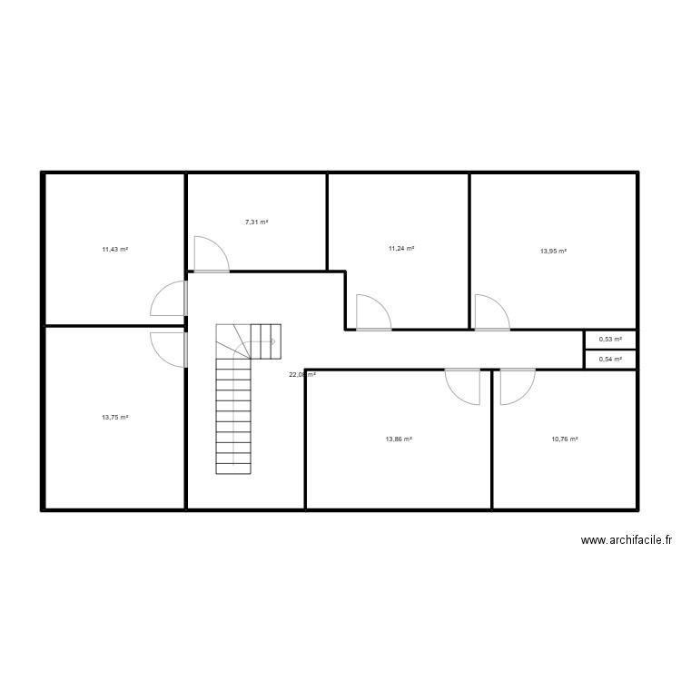 Pirard. Plan de 18 pièces et 222 m2