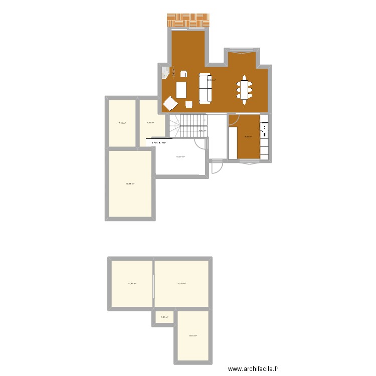 origine RDV cat 1. Plan de 11 pièces et 130 m2