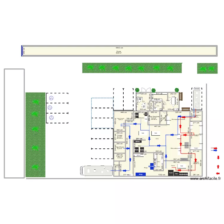 Plan Batiment 15X20 circuits Produits. Plan de 