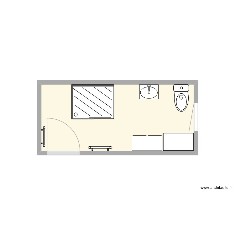 moineaux. Plan de 1 pièce et 7 m2