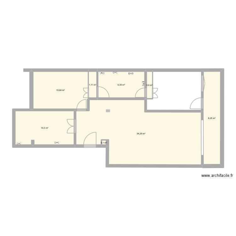 Majho3. Plan de 8 pièces et 72 m2