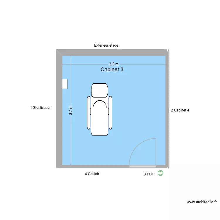 60707 Cabinet 3. Plan de 1 et 13 m² 60707 Cabinet 3. Plan de 1 et 13 m²
