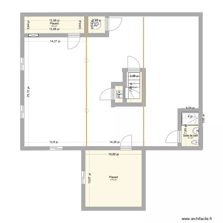 DDO. Plan de 6  et 28 m²