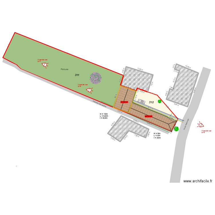 Maison Arthies Cadastre Toiture Projet. Plan de 5 pièces et 432 m2