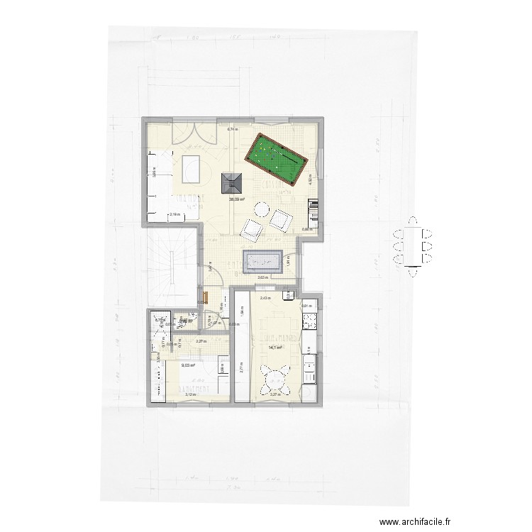 PLAN MAISON CERVENS 1. Plan de 4 pièces et 62 m2