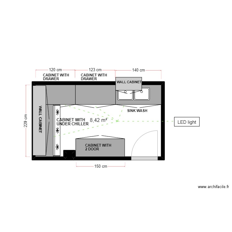 MINISTRY OF DEFENCE. Plan de 2 pièces et 8 m2