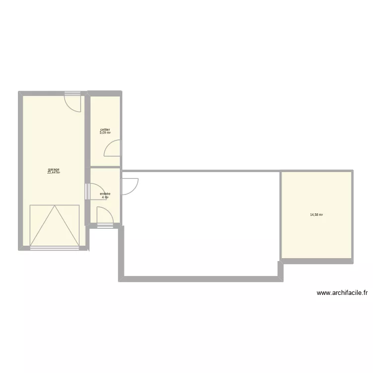 maison techno. Plan de 4  et 46 m²