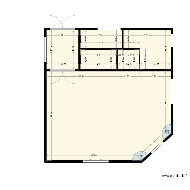 PLAN LOGEMENT GARDIEN sans surface. Plan de 6 pièces et 48 m2