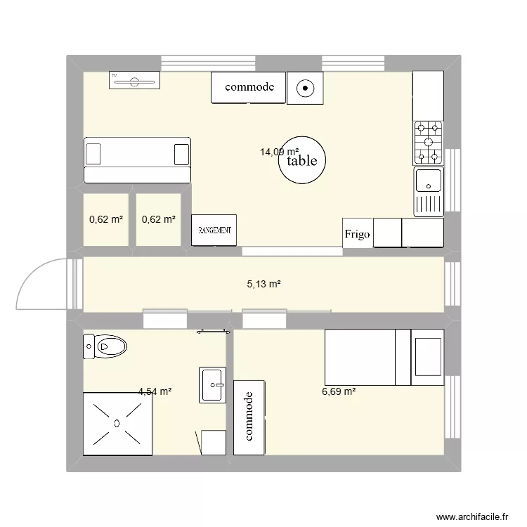 oral ue 5. Plan de 6  et 32 m²