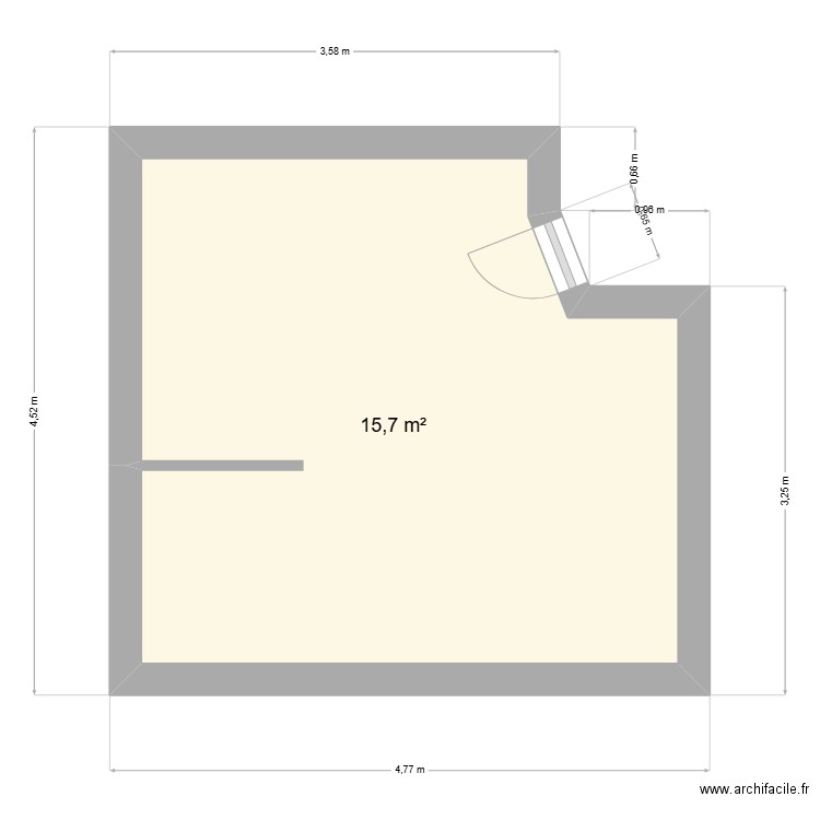 LAURENT 92. Plan de 1 pièce et 16 m2
