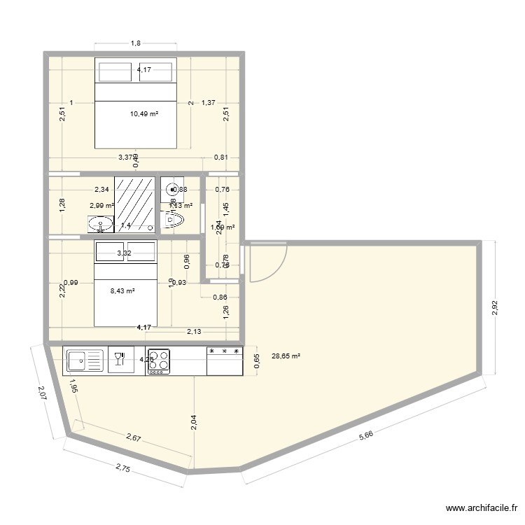 bastille. Plan de 0 pièce et 0 m2