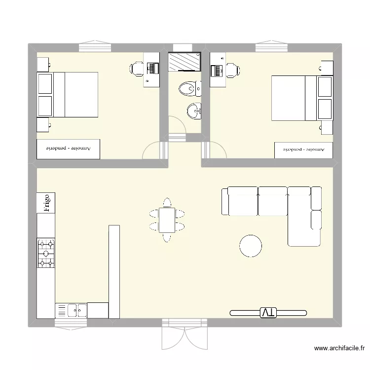 Deux chambres . Plan de Deux chambres . Plan de