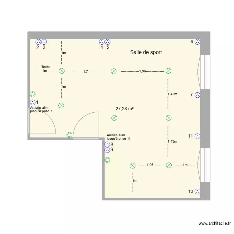 Salle de sport. Plan de 