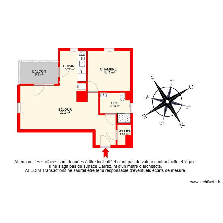 BI 28583-. Plan de 10 pièces et 67 m2
