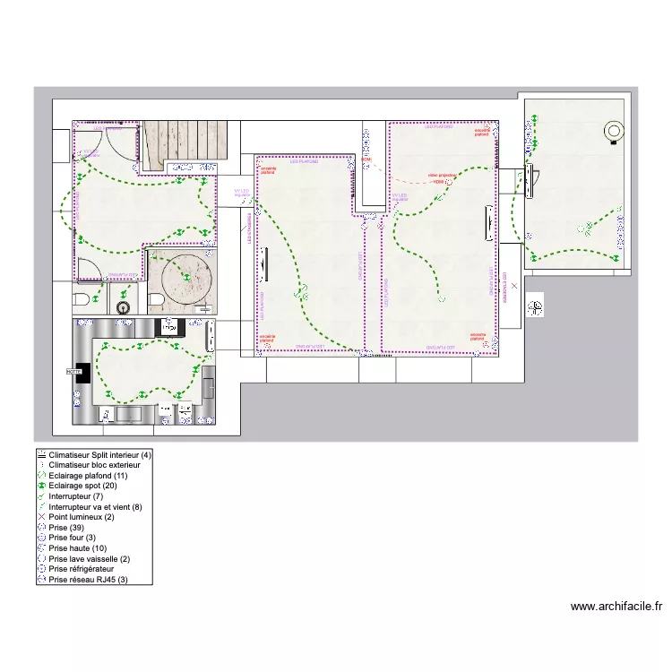Maison des jeunes plan &eacute;lectrique. Plan de 