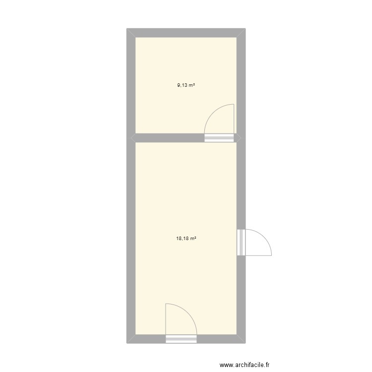 aménagement kiné 1. Plan de 2 pièces et 27 m2