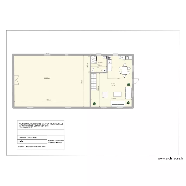 Rez de Chauss&eacute;e. Plan de 