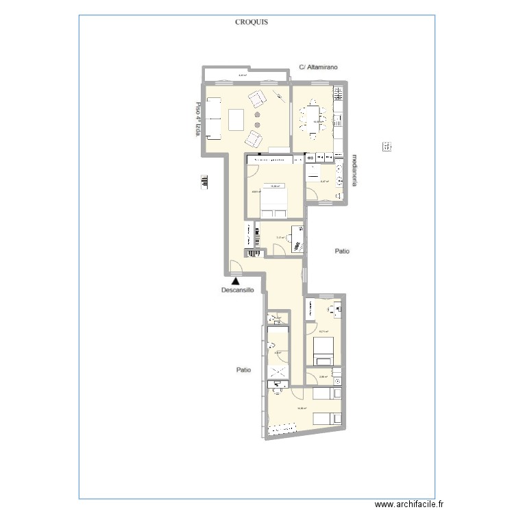 Altamirano 37 7.0. Plan de 11 pièces et 135 m2
