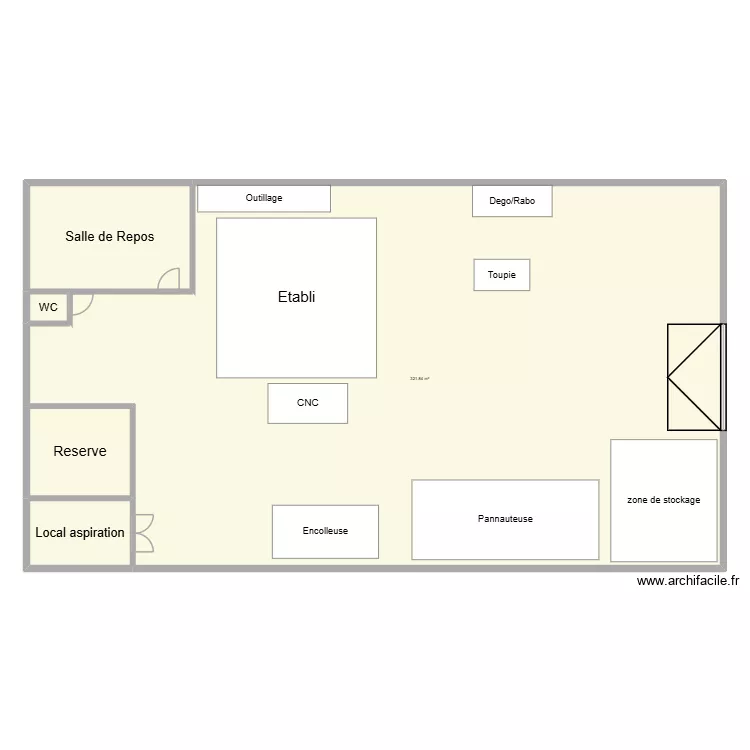 tets. Plan de 5  et 369 m²
