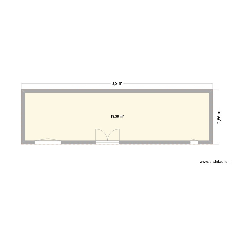 cabane 01. Plan de 1 pièce et 19 m2