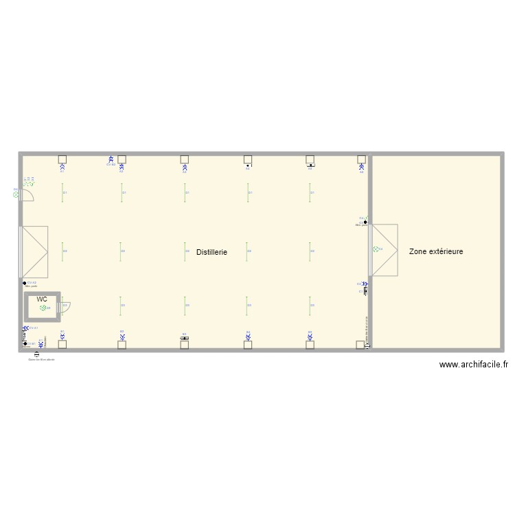 Dr CLYDE New Distillerie. Plan de 3 pièces et 558 m2