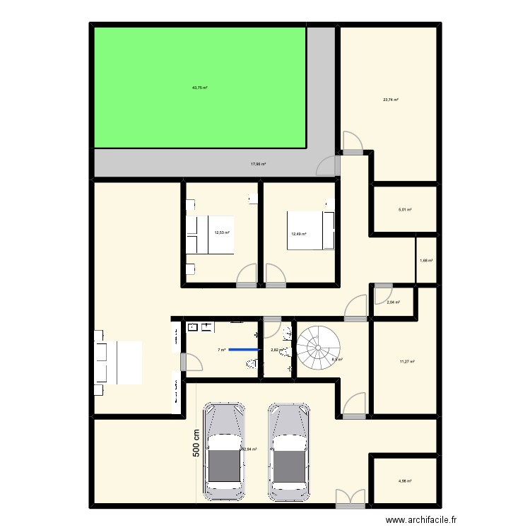 FALLOU SAINT LOUIS. Plan de 15 pièces et 261 m2