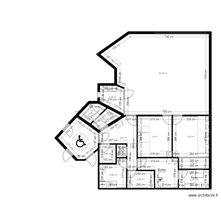 Bagneux Egalité Planc Evac BAGNEUX3 rectif cotes. Plan de 15 pièces et 145 m2