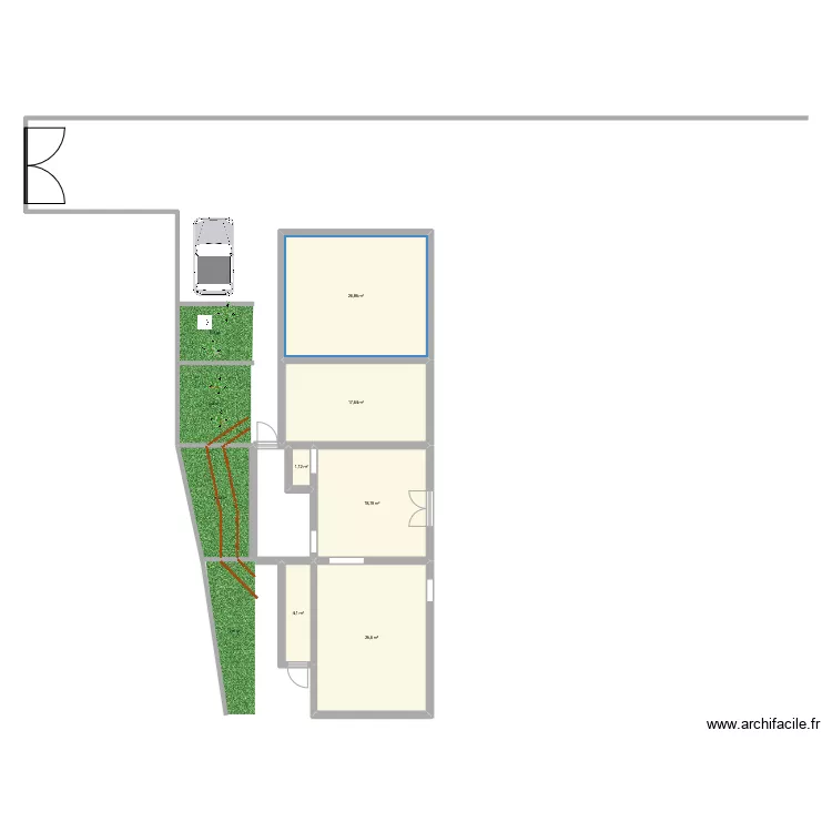 entree maison. Plan de 